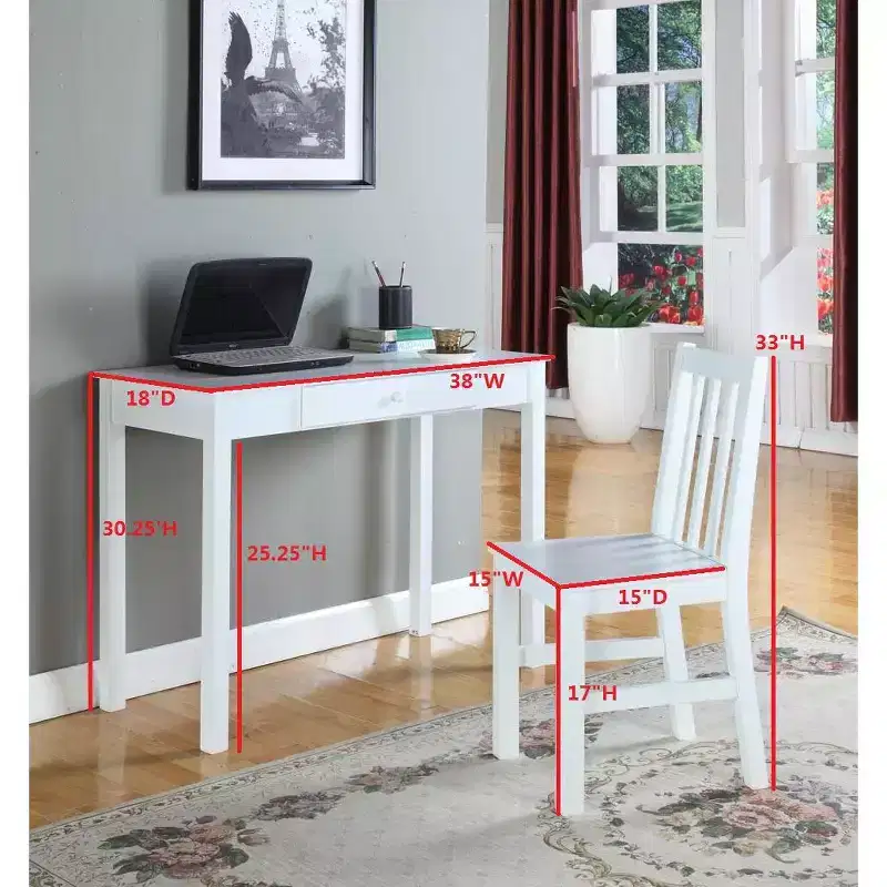 Kings Brand Furniture Duluth Laptop/Writing Desk (White)