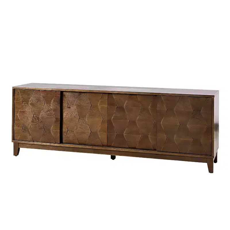 Jules Modern 72 TV Stand for TVs up to 78 with Hexagonal Cabinet Doors|ART OF LIVING DESIGNS