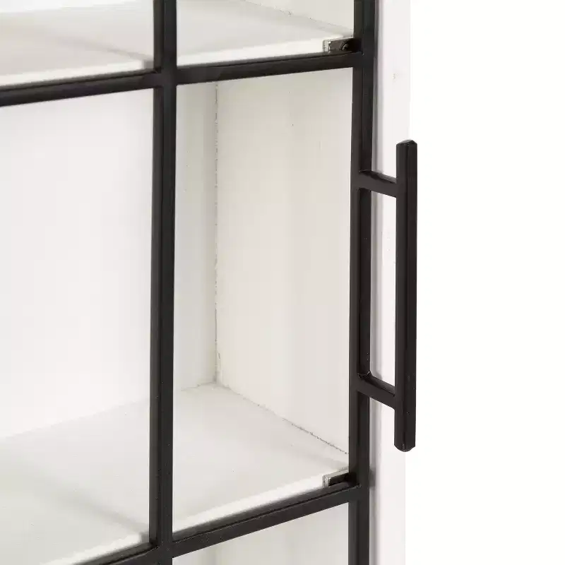 Kate and Laurel Megara Arched Wall Mounted Cabinet, 16x6x24, Black