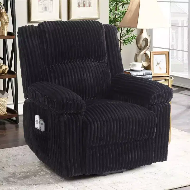 Power Lift Recliner Chair with Heat & Massage, Electric Lift Recliner with Padded Seat & 2 Side Pockets, Single Sofa Seat for Living Room