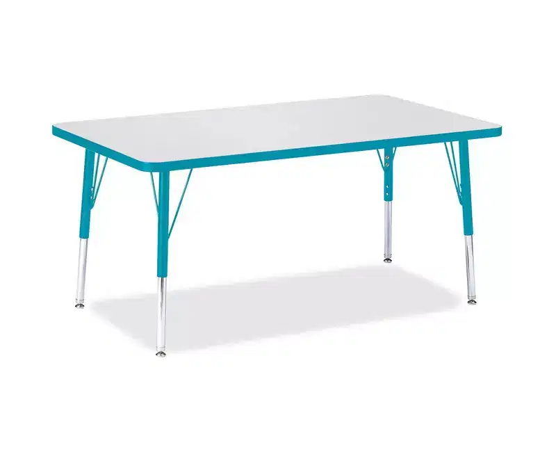 Jonti-Craft Berries Elementary Height Color Edge Rectangle Table (30 x 48) in Blue