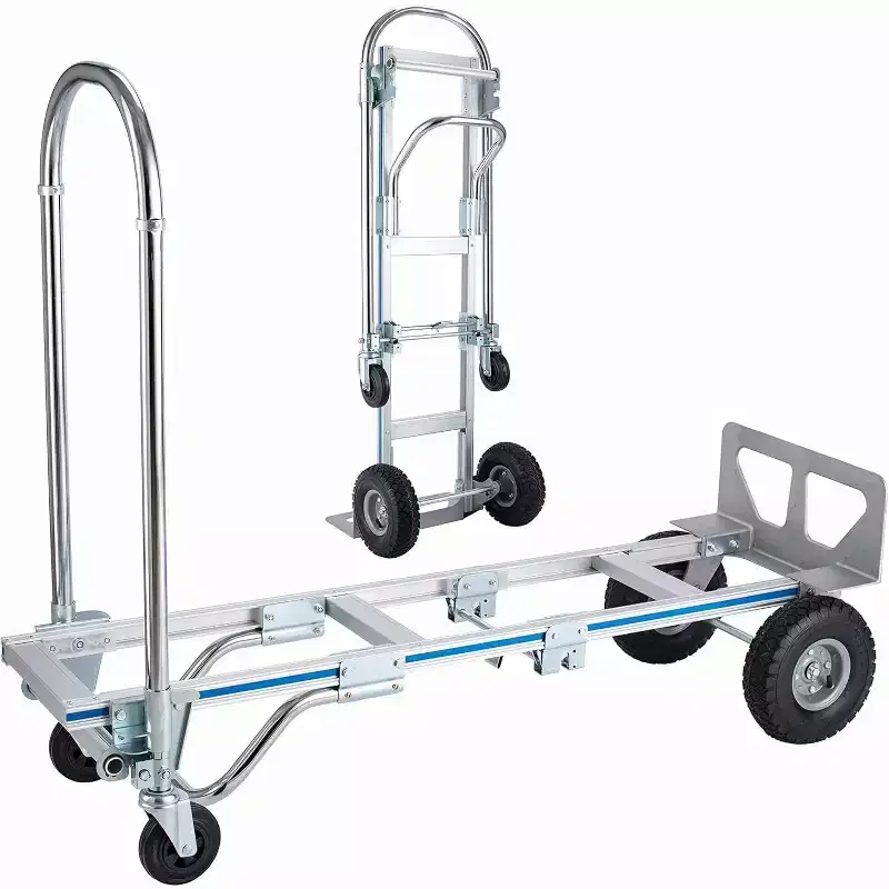 COZONY 2-in-1 Folding Hand Truck & Dolly Cart with 800 Lbs Capacity | All-Terrain Rubber Wheeled Convertible Hand Truck Dolly for Warehouse & Home Use