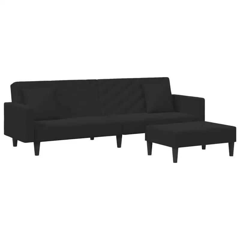 vidaXL Sofa Set Black Velvet (100% polyester), wood, plastic Large