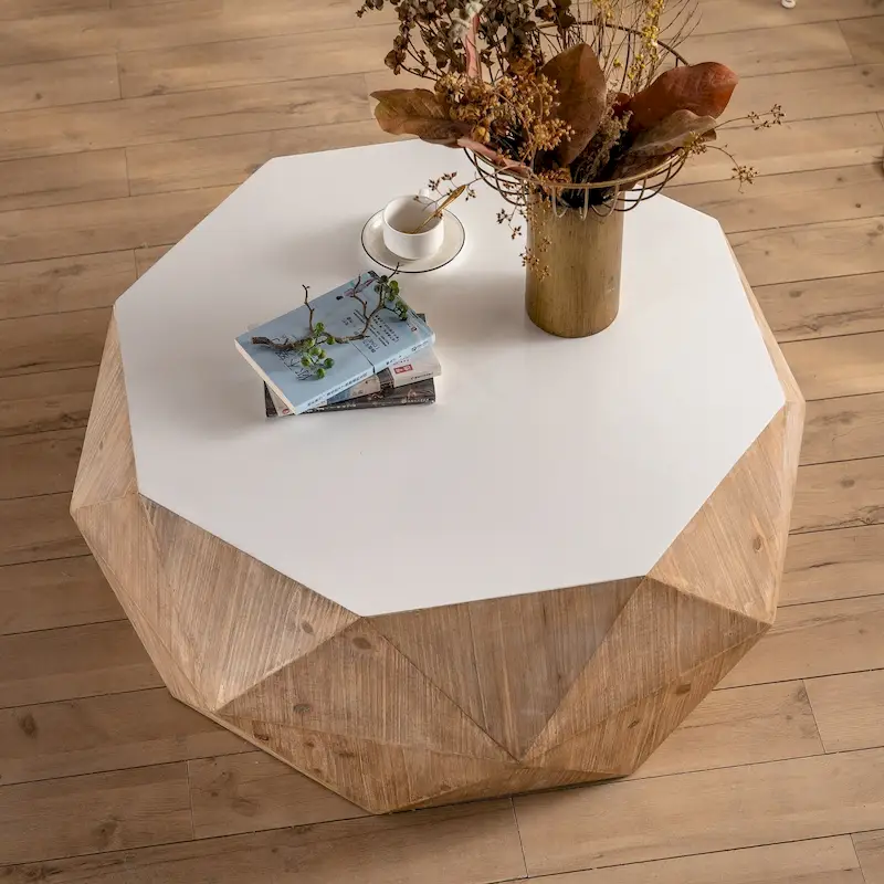 Three-dimensional Embossed Pattern Design American Retro Style Coffee Table