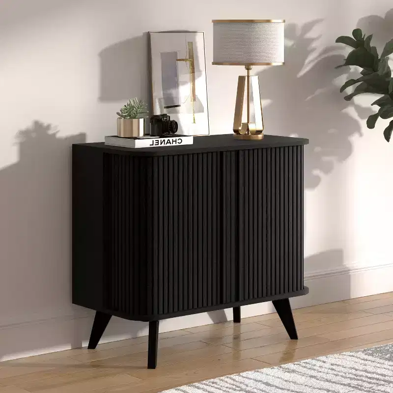 Fluted Door Sideboard Cabinet 27.6