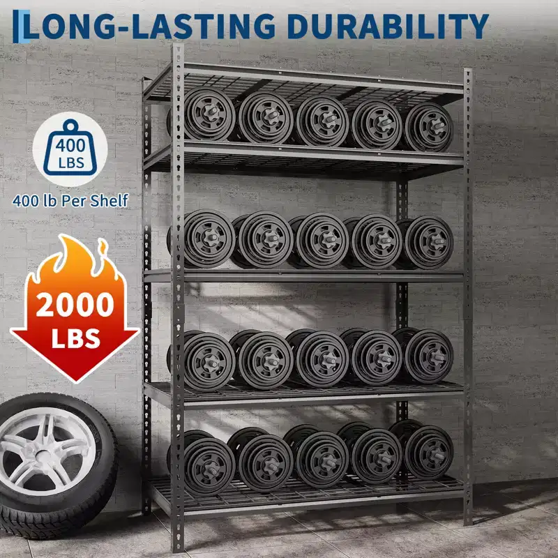 Heavy Duty Storage Shelves 5-Tier Adjustable Metal Shelving Unit, Boltless Assembly, High Capacity for Garage, Basement, Pantry