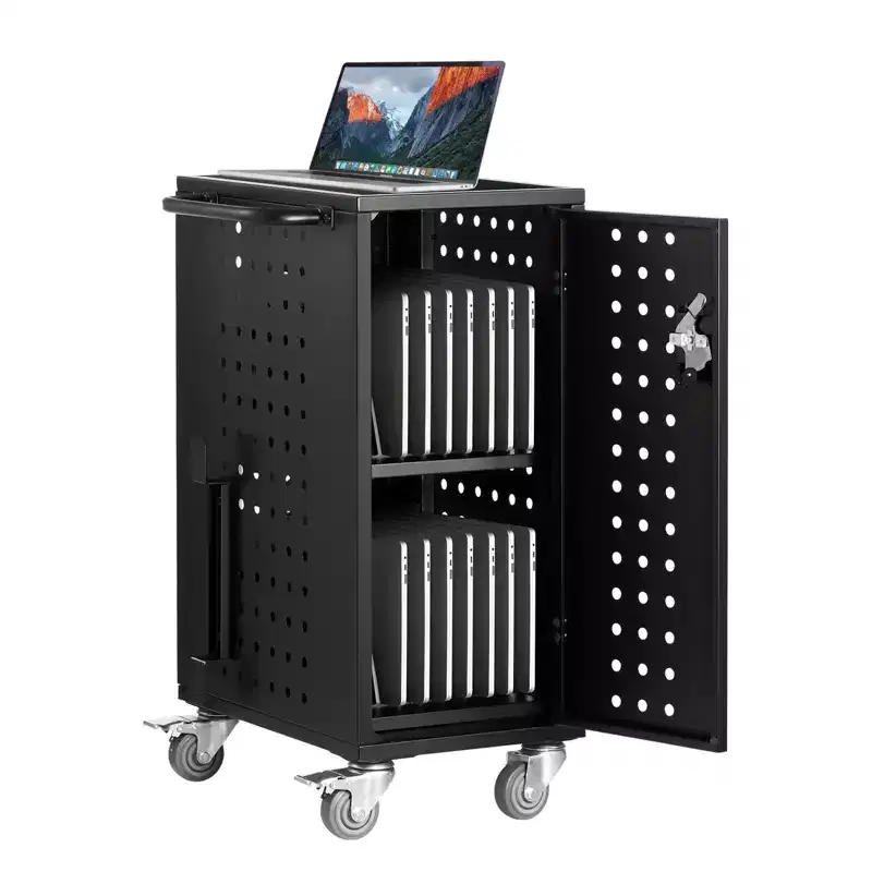Charging Cart, 16 Device Mobile Charging Station, Up to 15.6 in Screen Size, Office and Classroom Mobile Charging Cart, for Chromebook