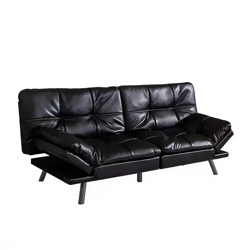 Dyonery 71 Convertible Futon Sofa Bed, Memory Foam Loveseat Sleeper, Adjustable Backrest & Armrests, Modern Couch for Home Office