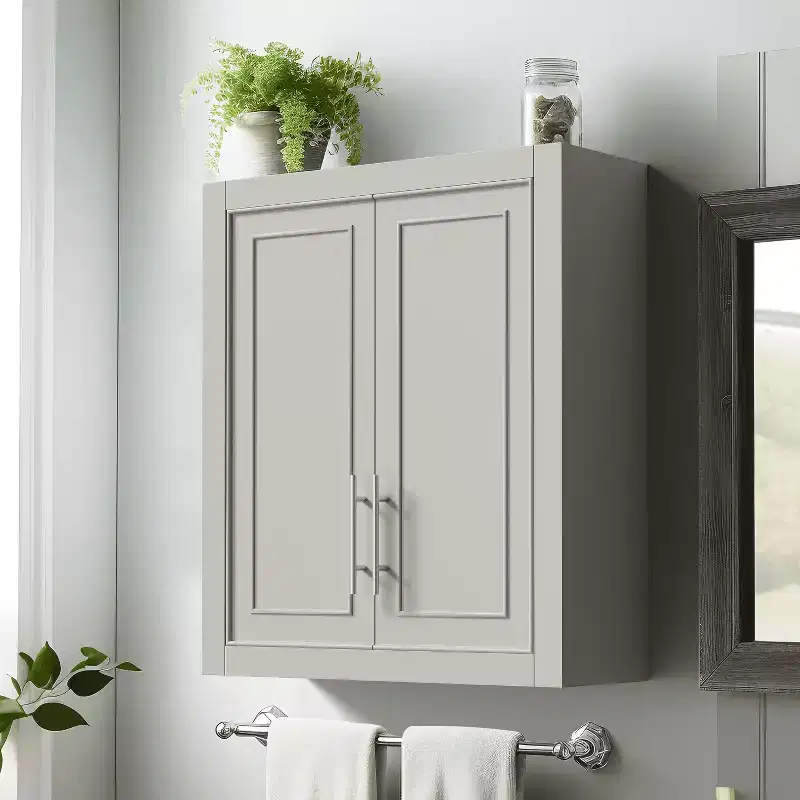 Bathroom Storage Cabinet Wooden Wall-Mounted Cabinets for Home, Small Space, Gray, 26*22*
