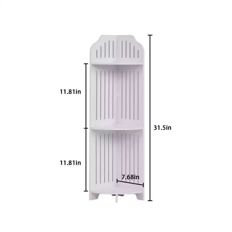 3/4-Tier Corner Shelf Stand, Small Storage Organizer for Narrow Space, Toilet Paper Stand for Bathroom, White