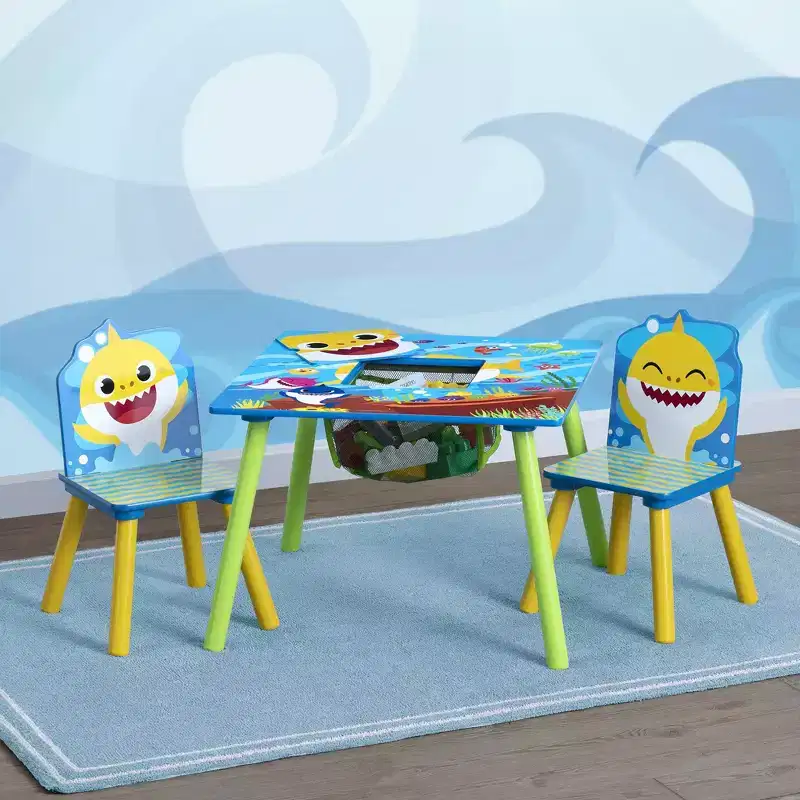 Delta Children Baby Shark Kids Table and 2 Chairs with Storage