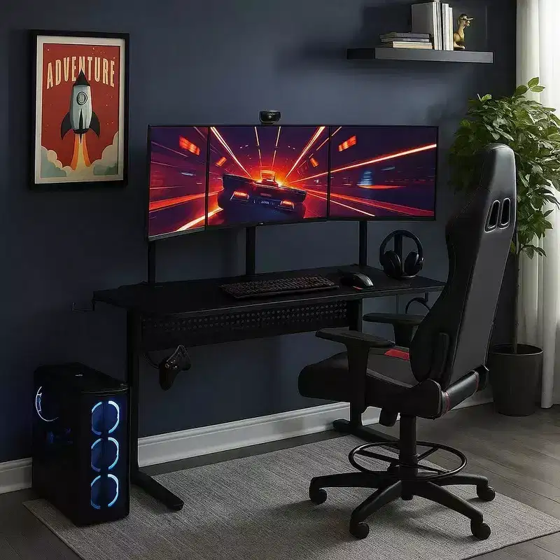 Royal Hampton Gaming Table with USB-Port, Black