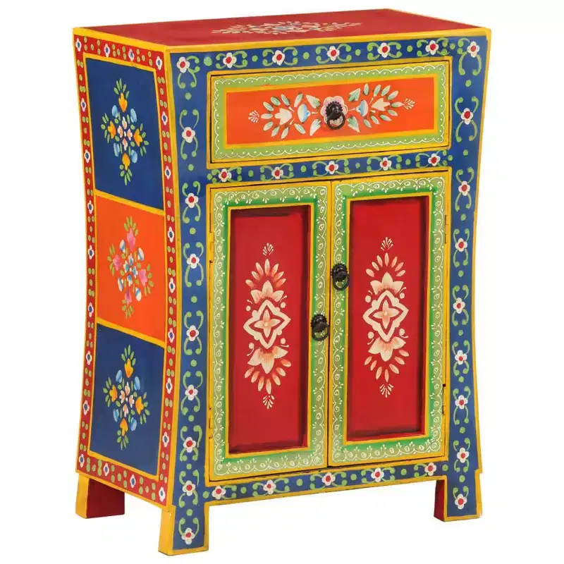Sideboard Mixed Color Solid Mango Wood Small