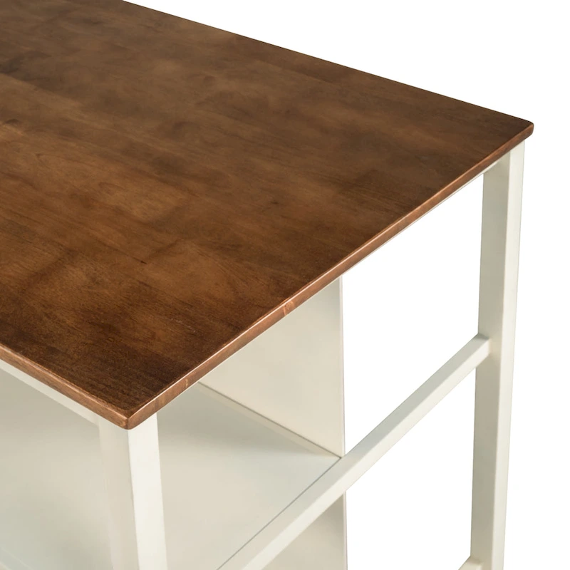 Topmax Solid Wood Rustic 45 Stationary Kitchen Island