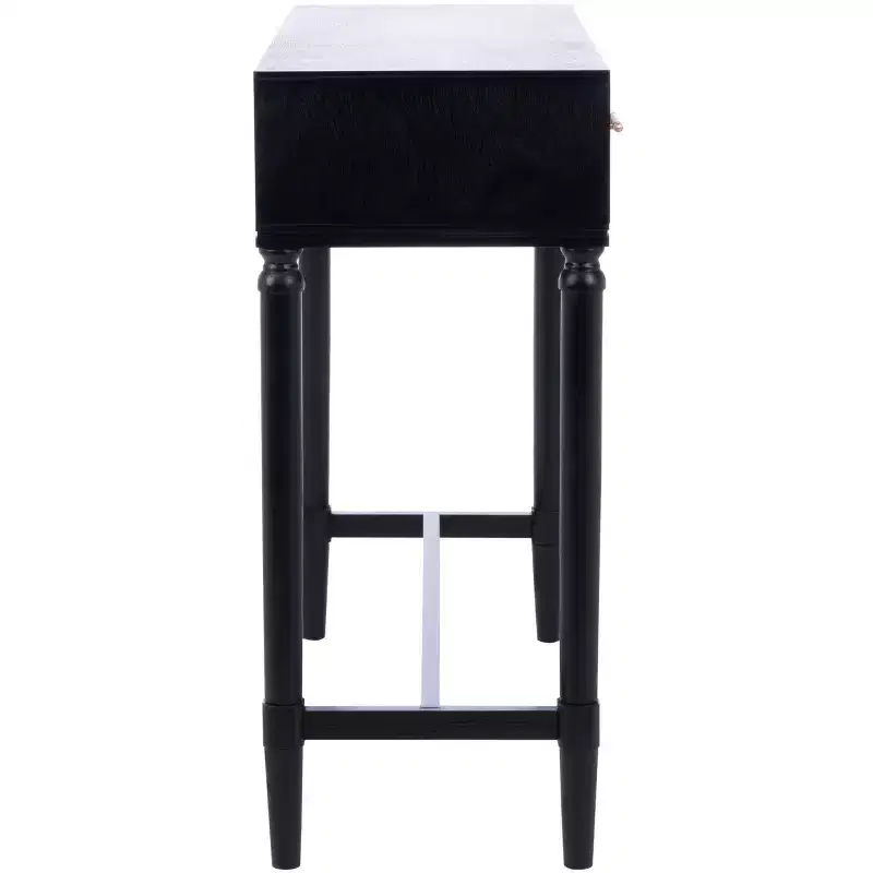 2-Drawer Console Table Pine Frame Transitional Style