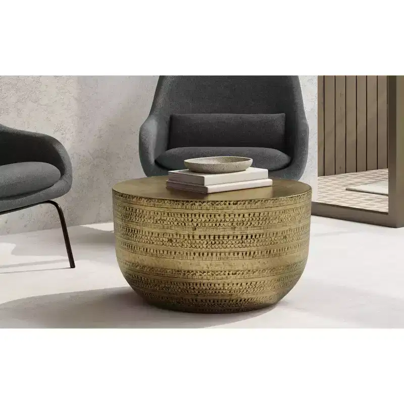 Jean 29.5 inch Wide Boho Metal Coffee Table, Assembled