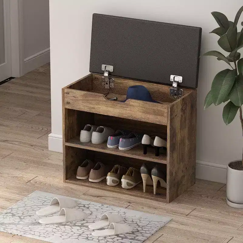 Famapy Shoe Bench Double Shelf Lightweight Modern Style