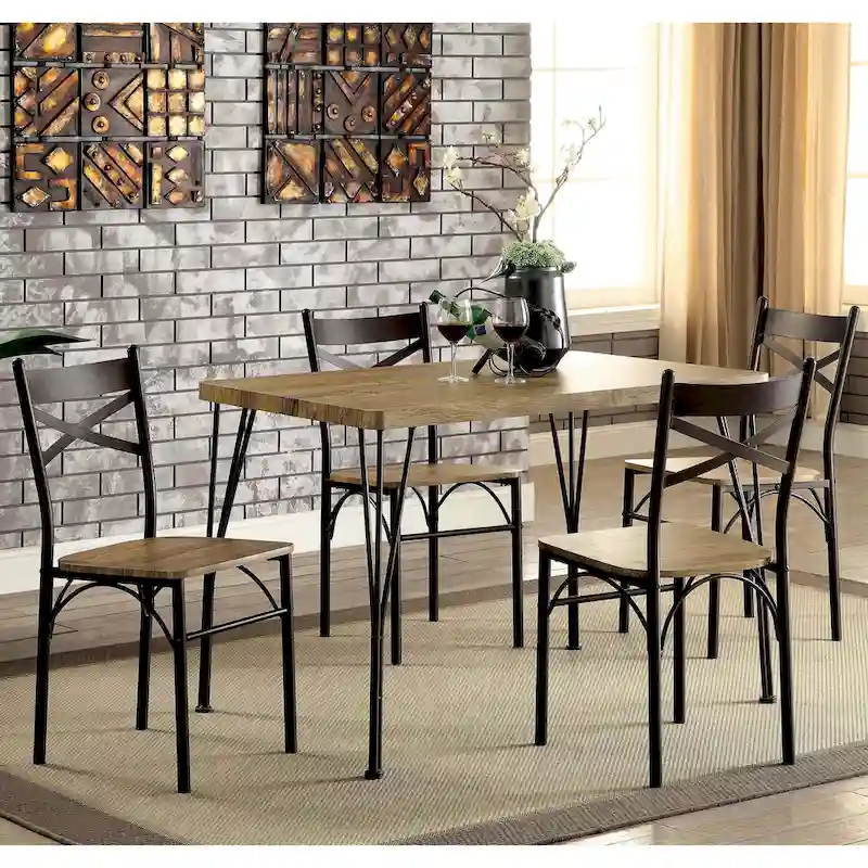 Zath Industrial Metal 5-Piece Dining Set by Furniture of America