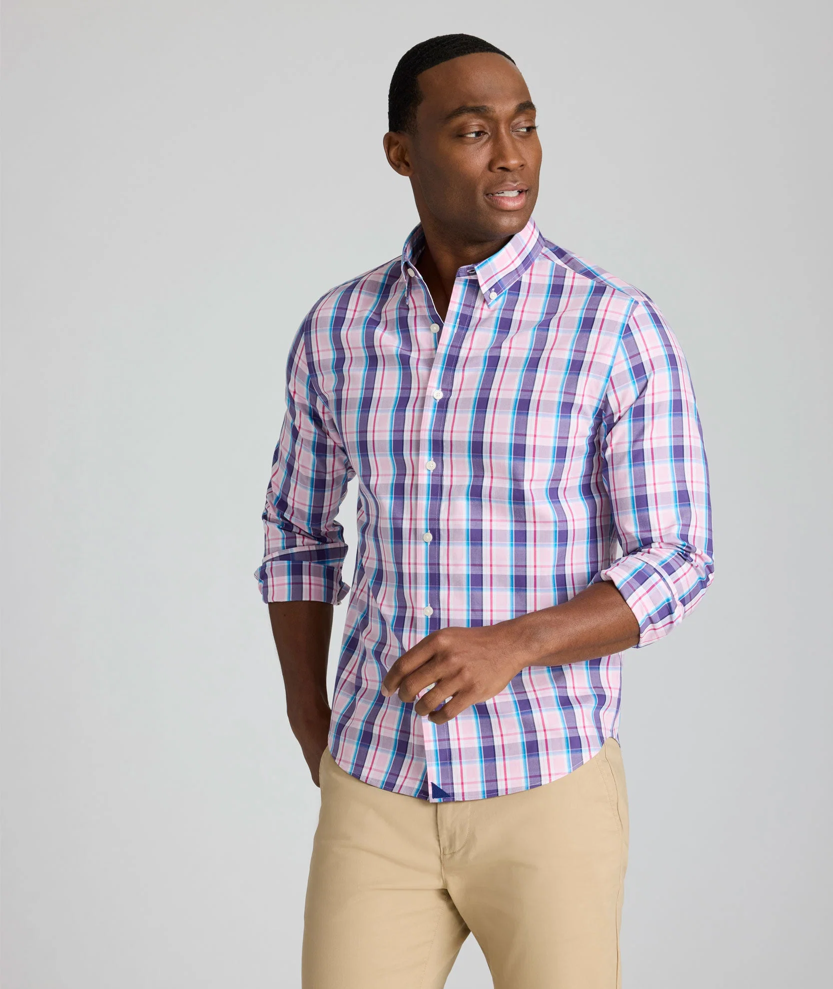 Plaid Cotton Shirt (Pink)