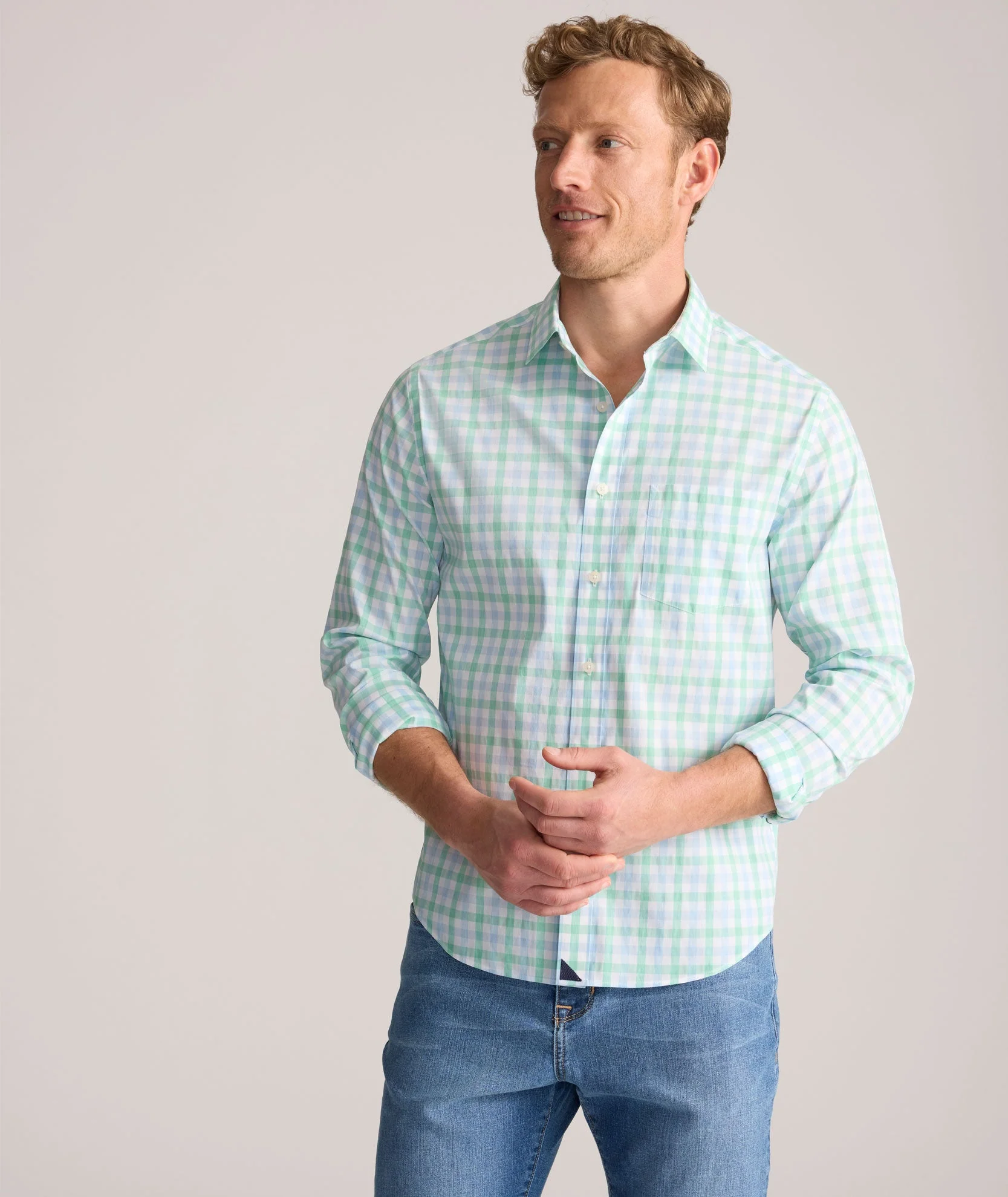 Cotton-Nylon Cooling Shirt (Light Blue)