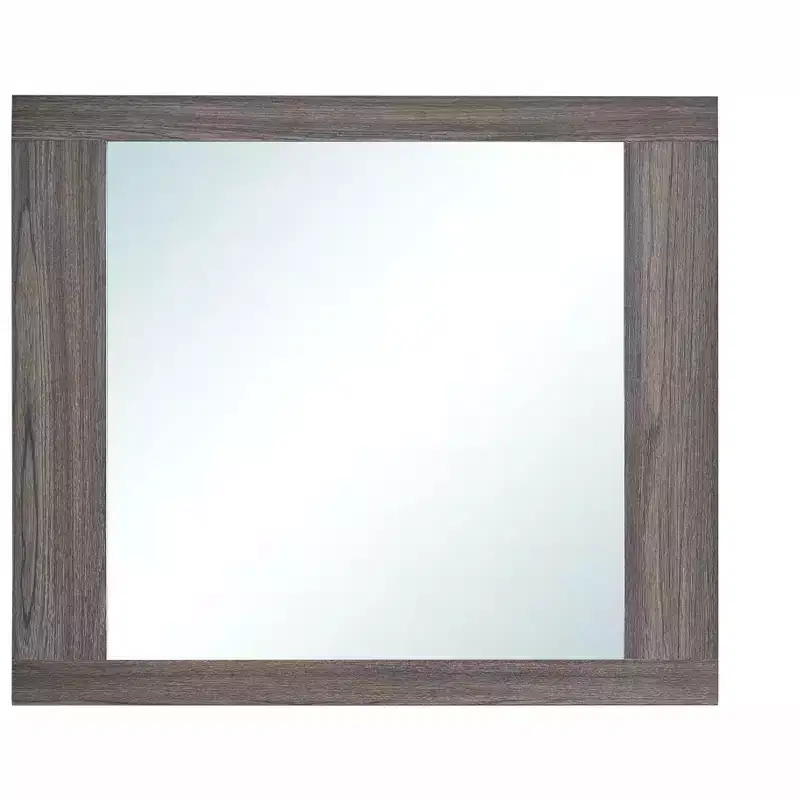 Passion Furniture Aberdeen 43 in. W x 37 in. H Rectangle Wood Frame Gray and Oak Dresser Mirror