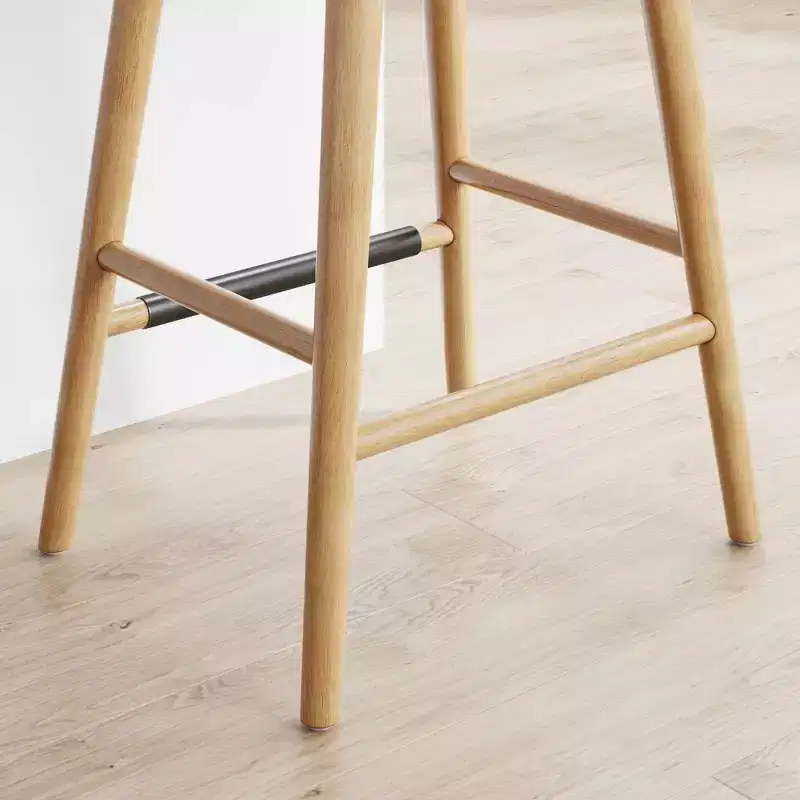 Barker Counter Height Barstools Brown Faux Leather
