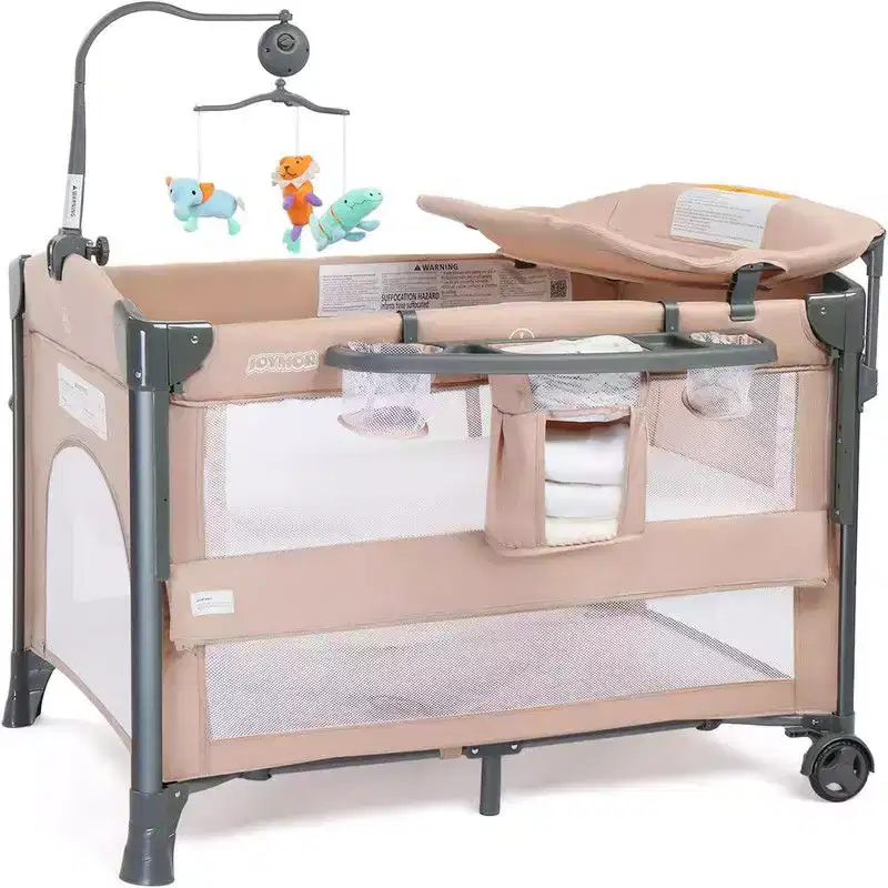 Aluminum 3-in-1 Baby Bassinet Bedside Sleeper 32.7''H x 43.31''W x 30.71''D