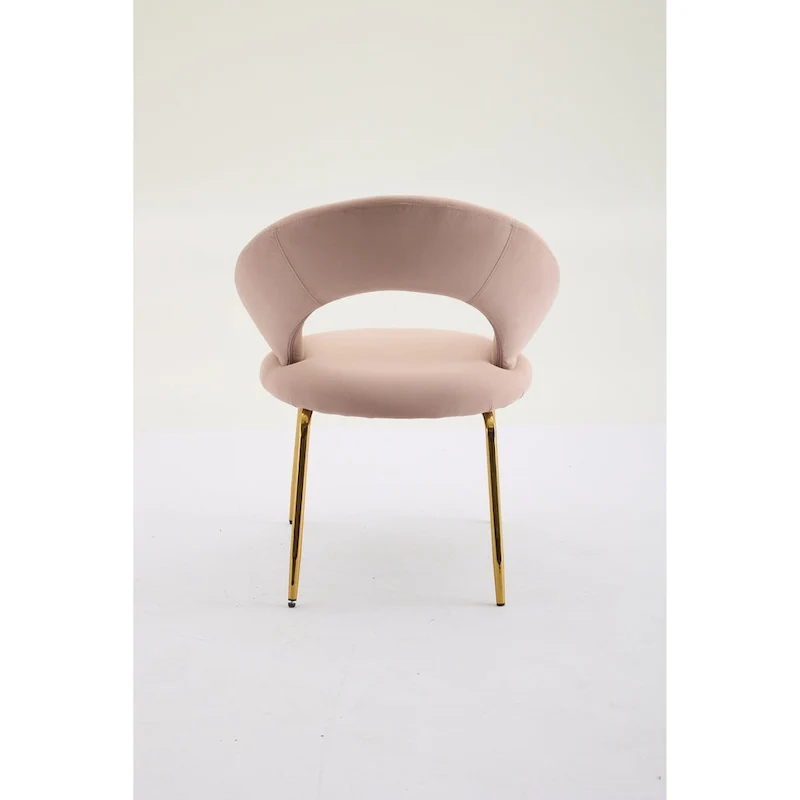 Velvet Dining Accent Chairs with Curved Backrest and Gold Metal Legs - 250lb Capacity
