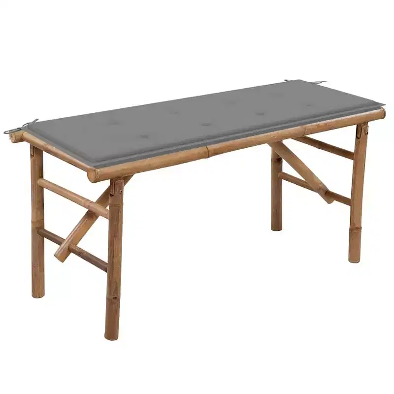 Garden Bench Bamboo brown Bamboo, polyester Medium Collapsible
