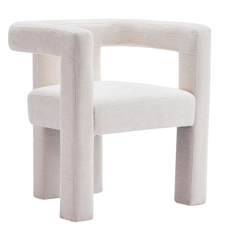 Set of 1 Chic design Barrel shaped Fabric Upholstered Accent Armchair