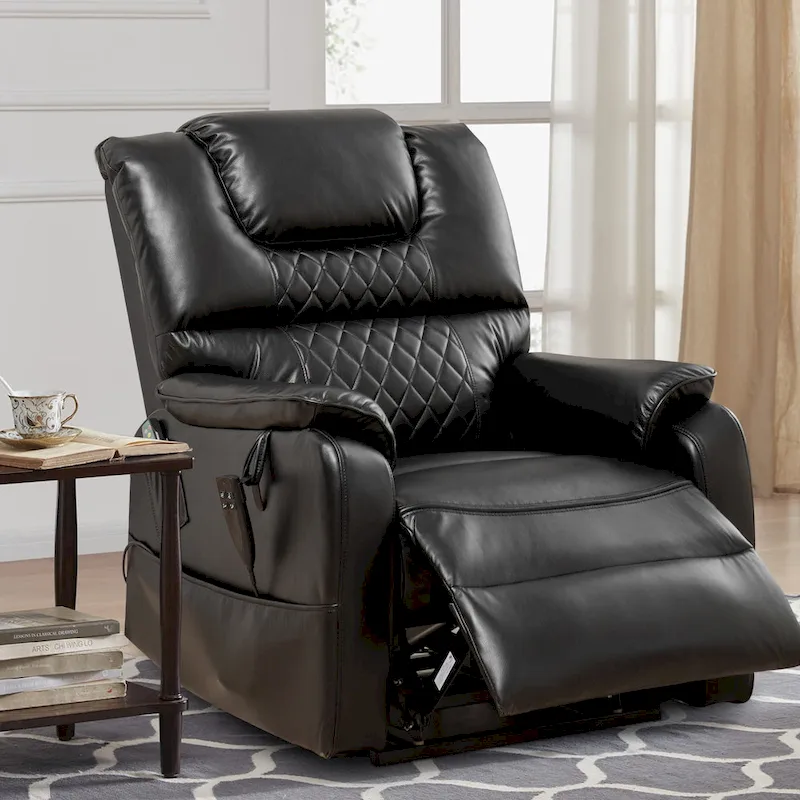35.5W Dual Electric Power Lift Recliner,Massage&Heat,180 degrees