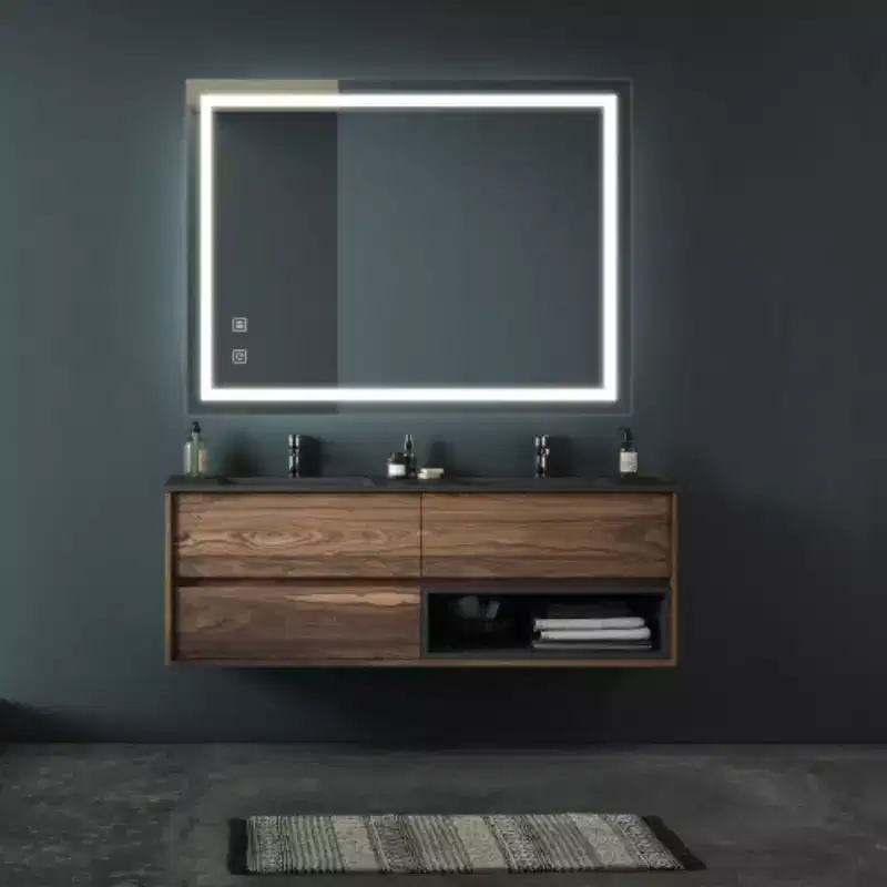 32x24inch Bathroom Led Classy Vanity Mirror with focused backplane,High Lumen,Dimmable Touch,Wall Switch Control