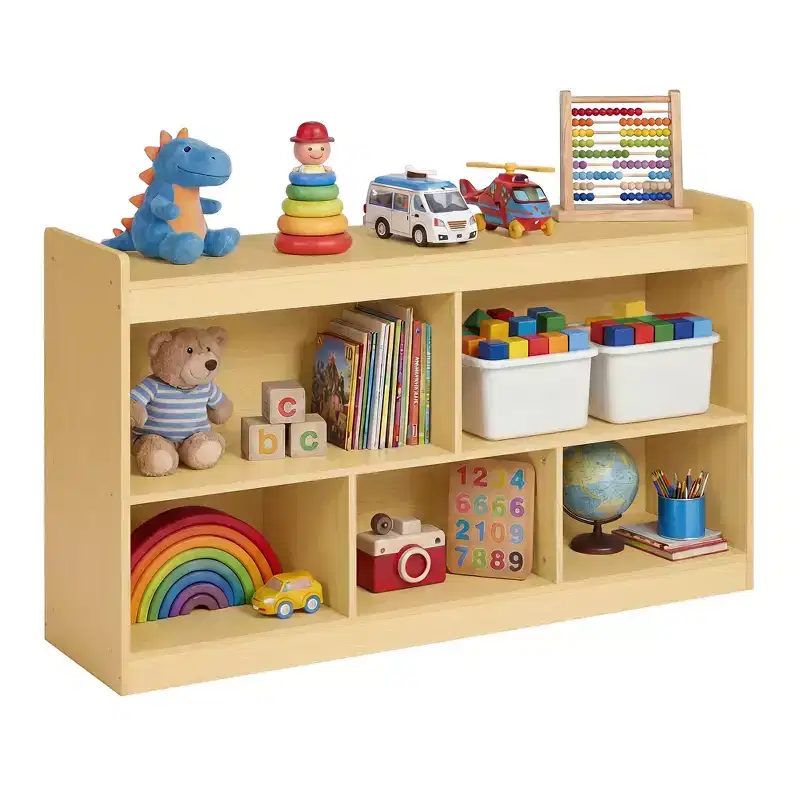 Kids' Toy Storage Shelf, Montessori Shelf with 5 Open Compartments, for Children's Room Playroom, 11.8 x 44.2 x 25.6 Inches