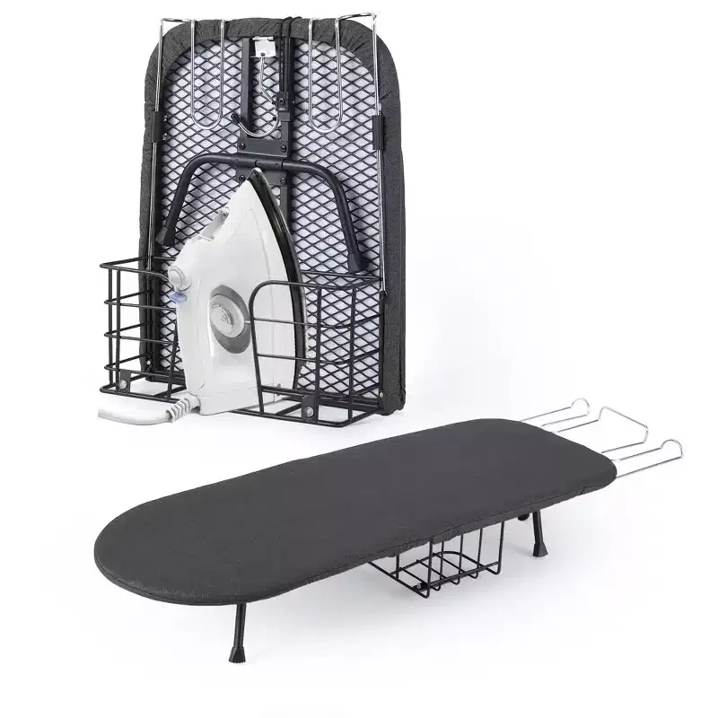 Compact Folding Ironing Board, Tabletop Pressing Station with Iron Rest & Storage, Space-Saving Design for Small Homes & Travel