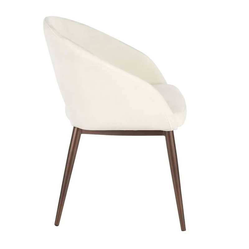 Upholstered Dining Chair with Copper Metal Legs