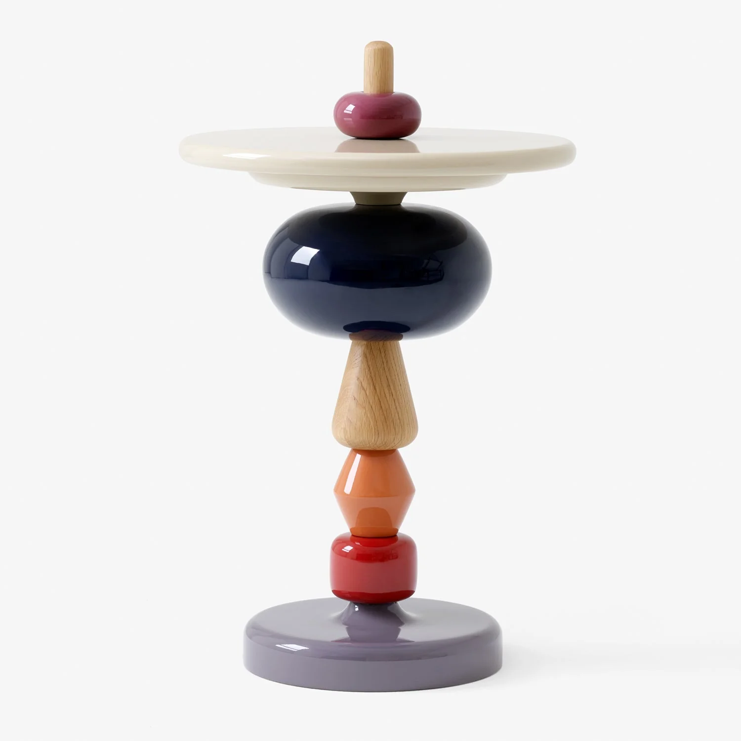 Nordic Modular Wood Side Table with Customisable Height and Shape for Living Rooms