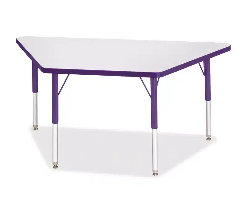 Elementary Height Prism Edge Trapezoid Table (24 x 48) in Purple