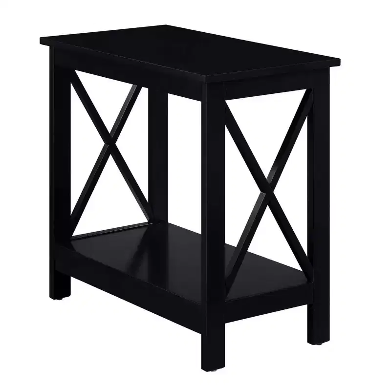Chairside End Table with Shelf – Two Open Shelves
