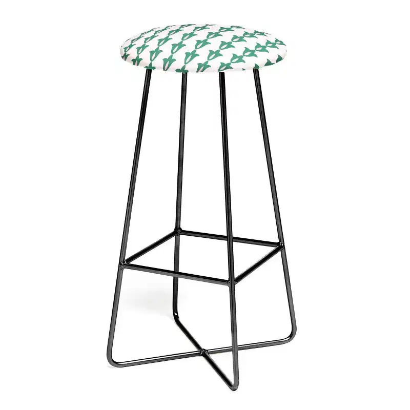 Maritza Lisa Retro Floral Pattern Barstool - Deny Designs