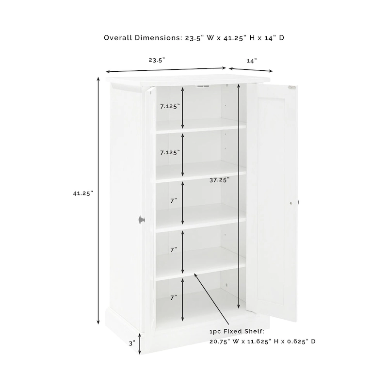 Crosley Seaside Distressed White Accent Cabinet