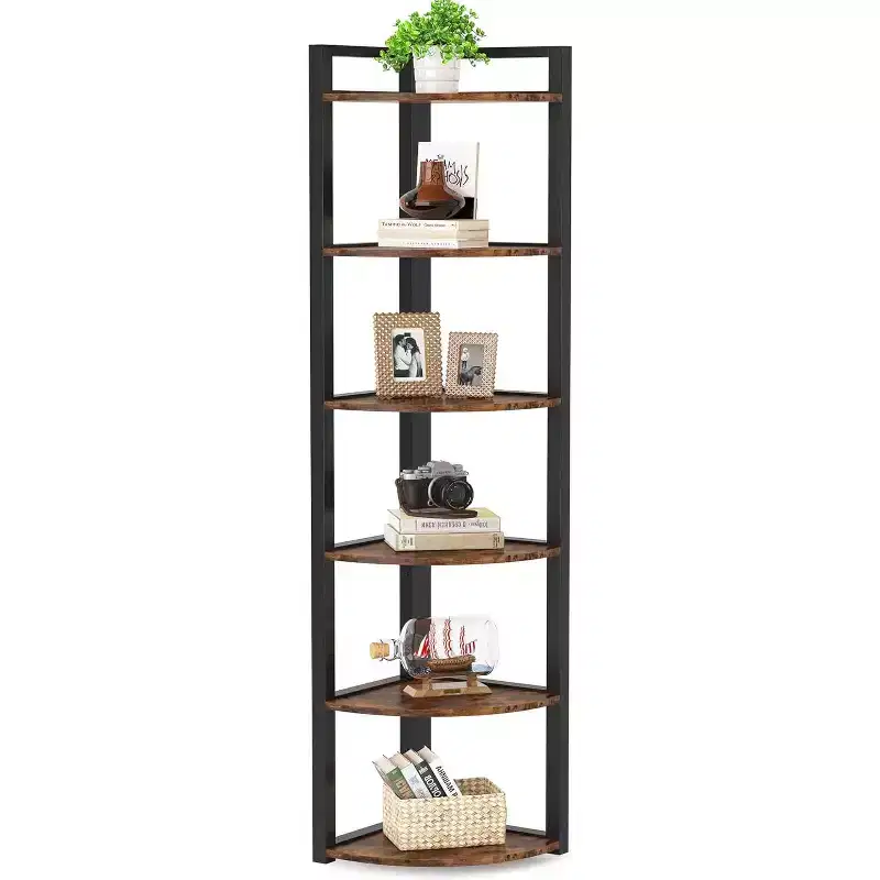 Tribesigns 6-Tier Corner Bookshelf, 70.86 Tall Book Shelving Unit Storage Rack