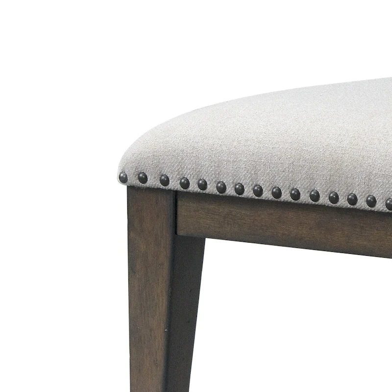 Roundhill Furniture Grant Nailhead Trim Dining Chairs, Set of 2, Beige