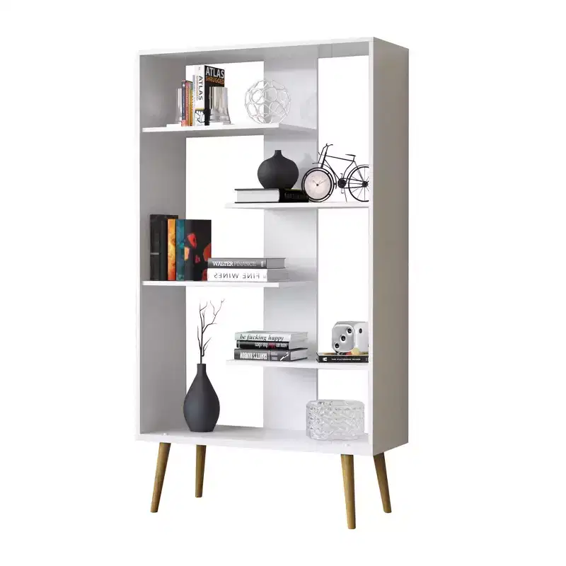 65" Stockholm Bookcase White - Boahaus: Modern Style, 5-Tier Laminate, Anti-Tip, Adult Assembly Required