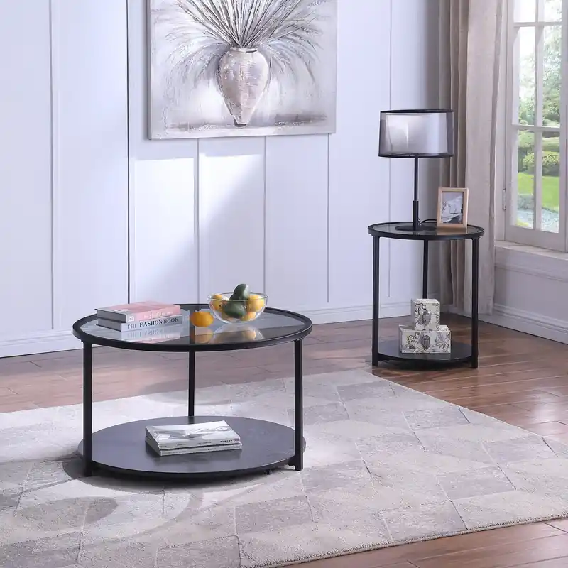 20 Modern Round Glass Top End Table
