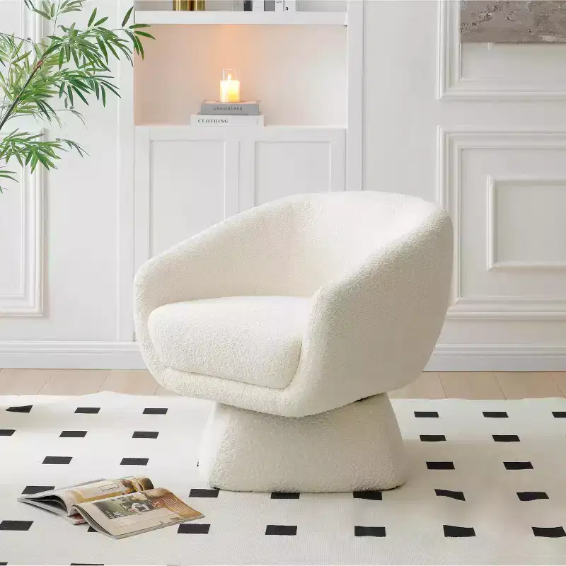 GDFStudio Vesper 28.75 Modern Wooden Upholstered Leisure Accent Chair with Enlarged Square Base