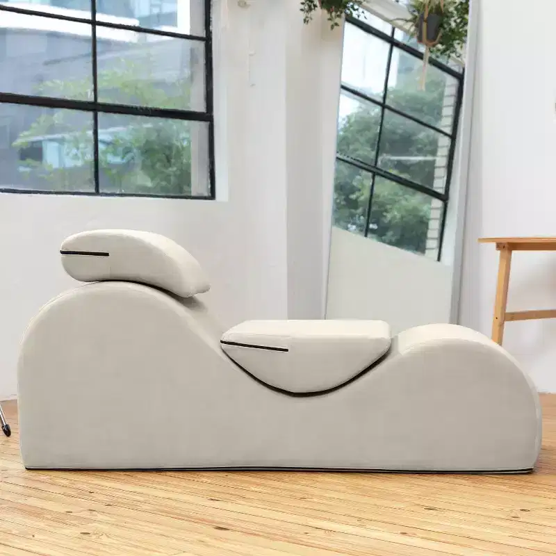 Avana Luvu Lounger - Chaise Lounge Chair for Yoga, Exercise, Massage - High Density Foam - Made in the USA - Light Grey