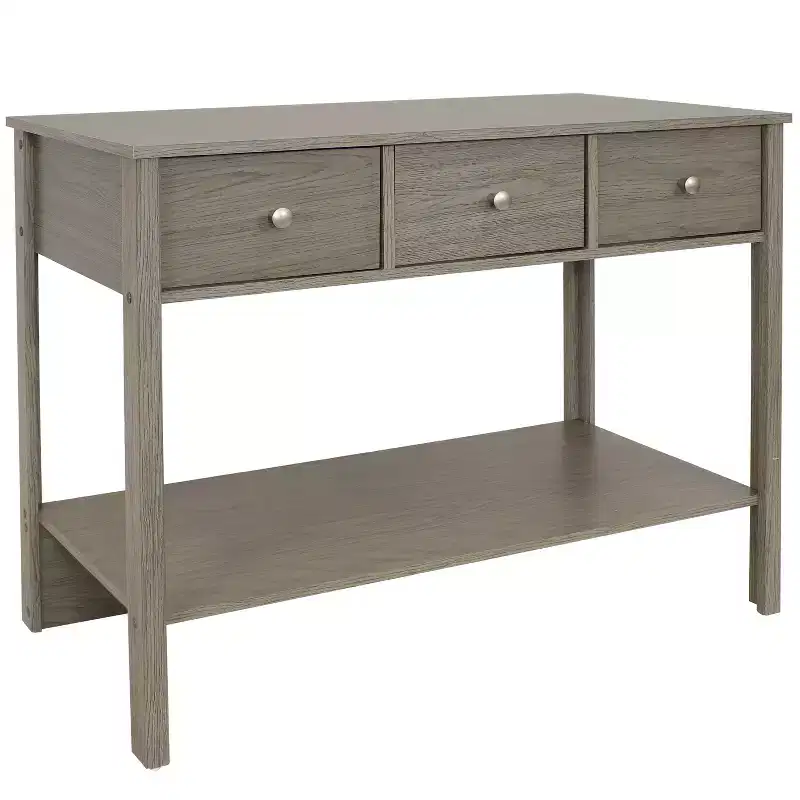 Sunnydaze MDF Indoor Entryway Console Table with 3 Drawers - 30 H - Thunder Gray