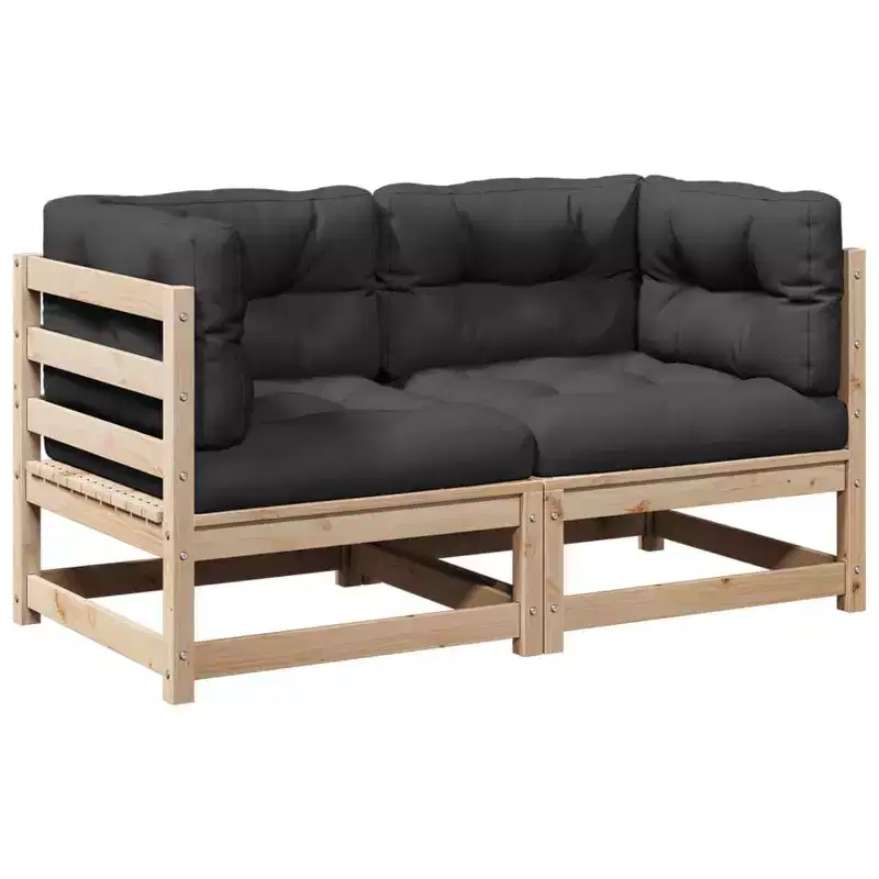 vidaXL 2 Piece Patio Sofa Set Solid Wood Pine