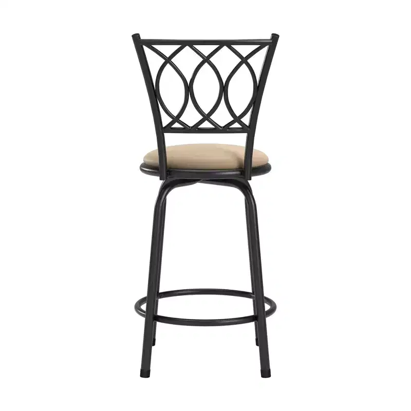 Venetta Scroll Back Bar Stool - Set of 3 - Black - iNSPIRE Q