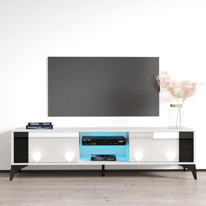White / Grey / Black Modern TV Stand, Fits up to 70